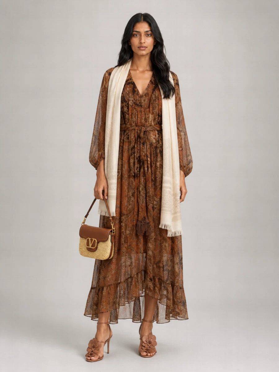 Zimmermann Linen Silk Maxi Dress
