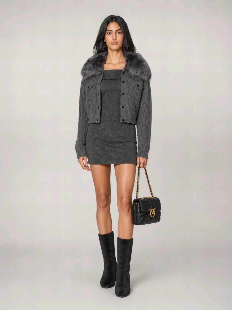 Blumarine Cashmere Wool Long-Sleeve Cardigan