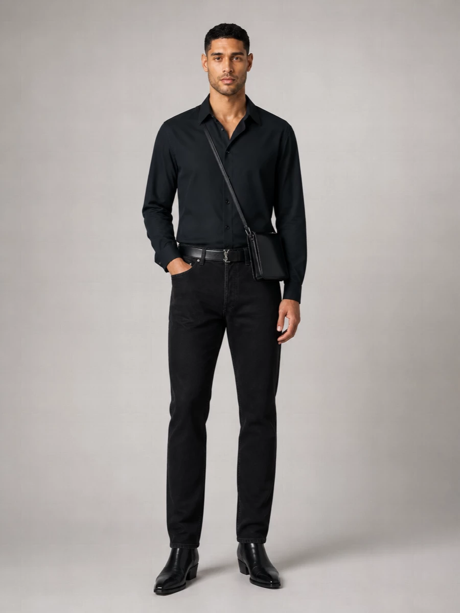 Saint Laurent Slim Fit Denim Jeans Straight Leg