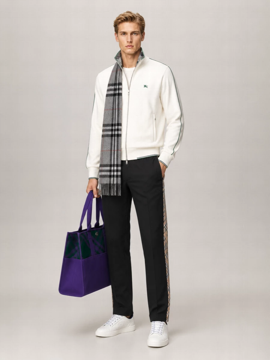 Burberry Striped Funnel-Neck Sweatshirt