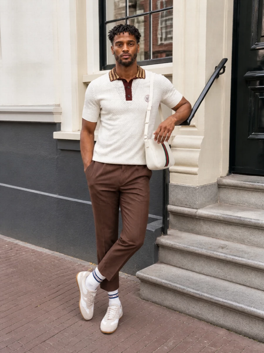 Drole de monsieur polo brown trousers gucci bag