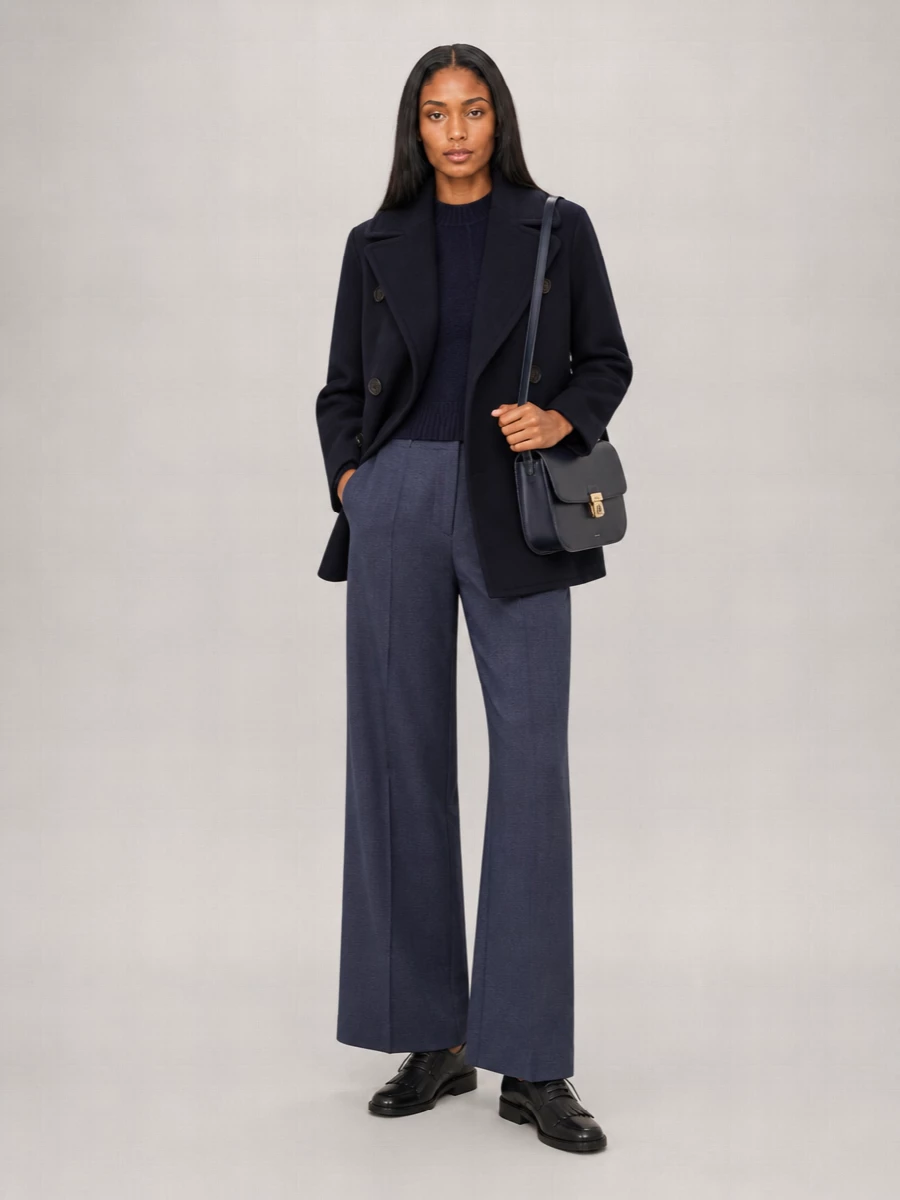 S Max Mara Virgin Wool Double-Breasted Coat