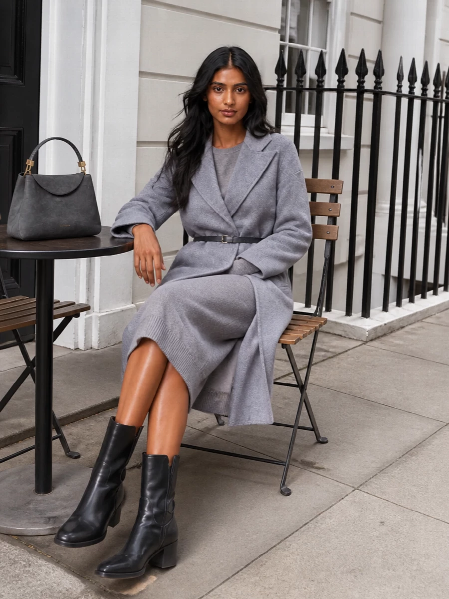 Max mara grey sweater dress semicouture coat