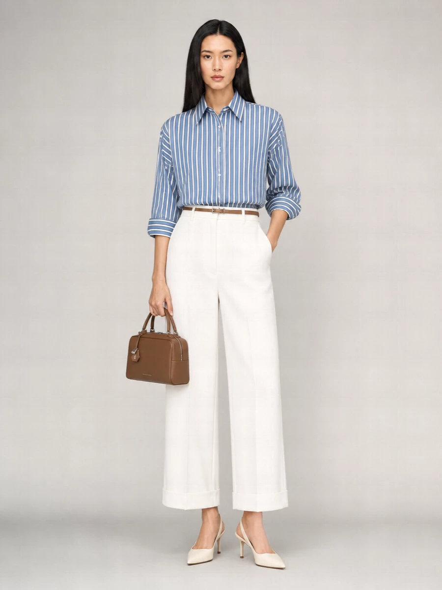 Brunello Cucinelli Cotton Oversized Striped Shirt