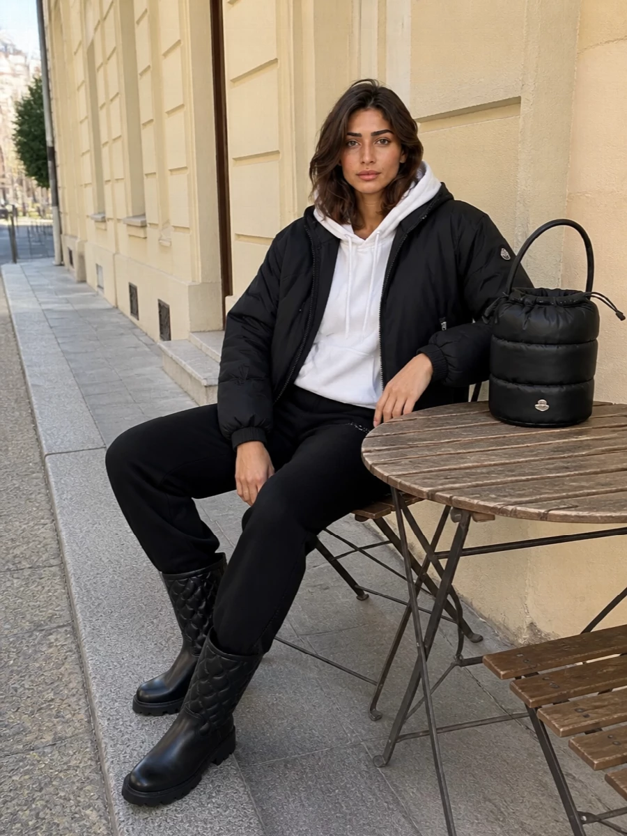 Mm6 moncler winter hoodie outfit bomber