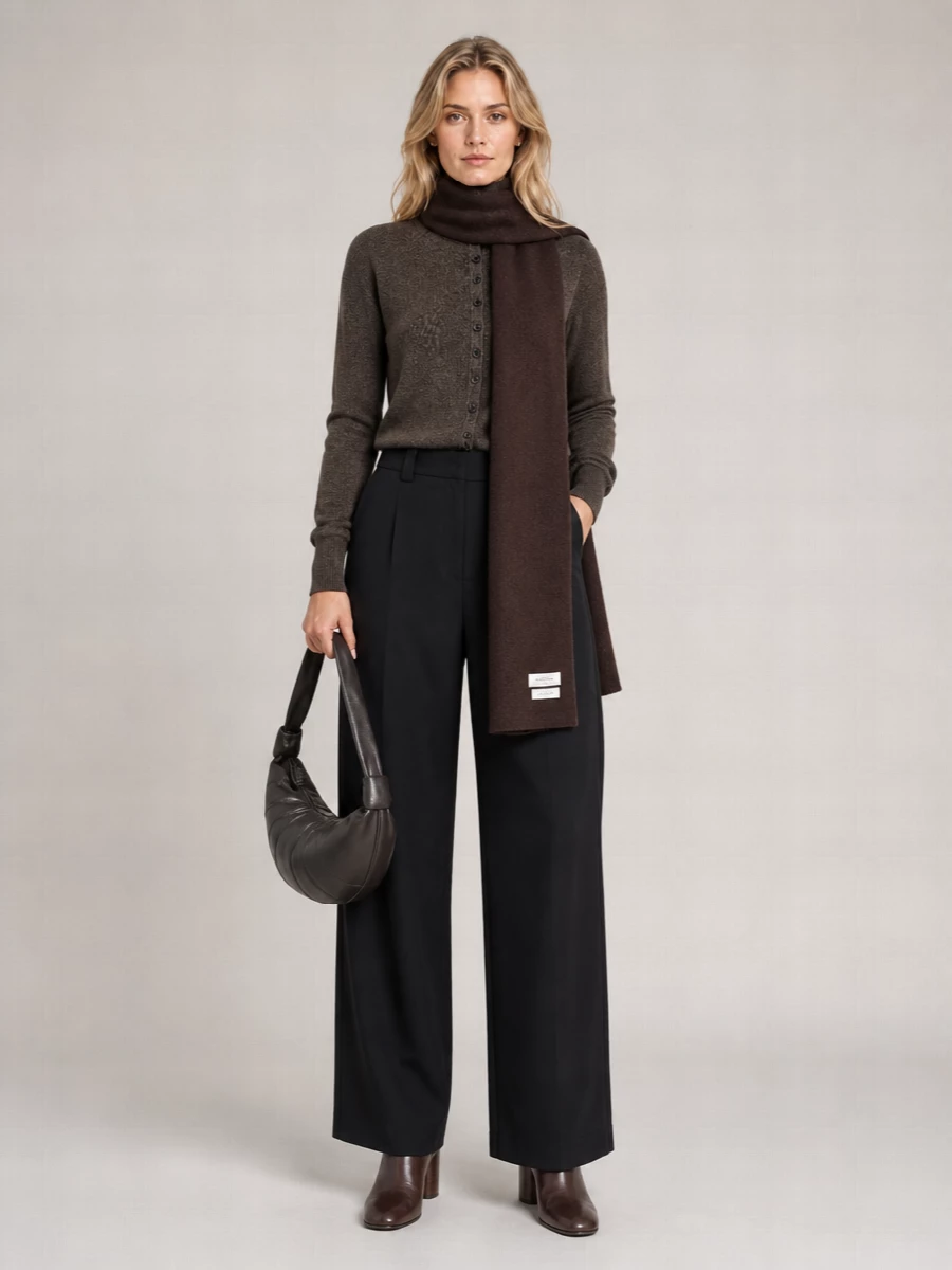 Lemaire Wool Funnel Neck Buttoned Cardigan