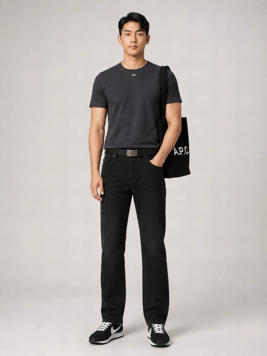 Diesel Cotton Straight-Leg Jeans