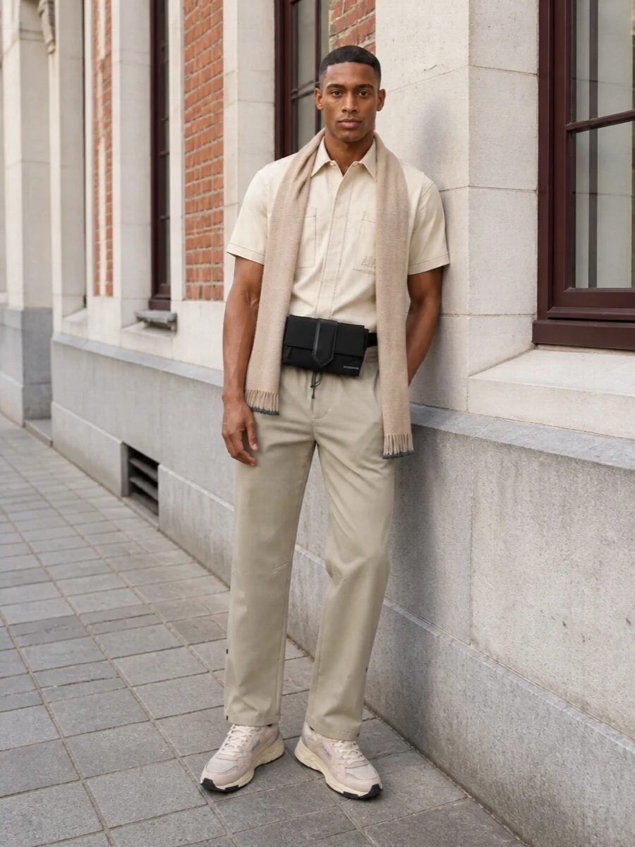 Amiri beige shirt autry sneakers jacquemus bag