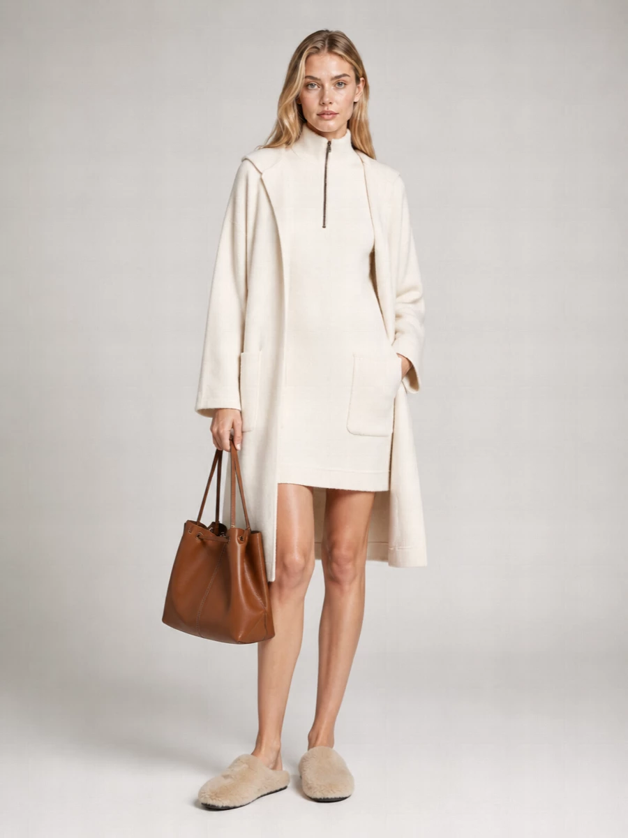 Max Mara cashmere wool hooded cardigan