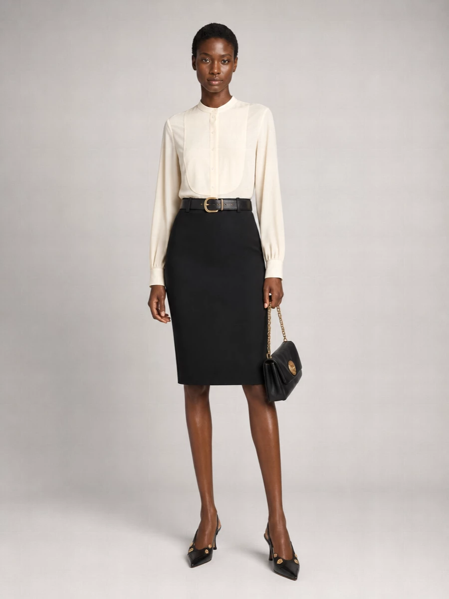 Chloé Wool Bouclé Midi Skirt