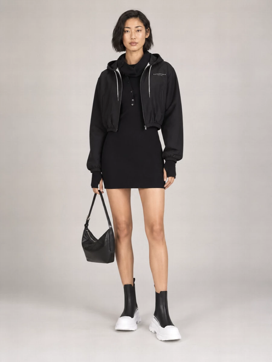 Alexander Wang Hooded Logo Parka Coat