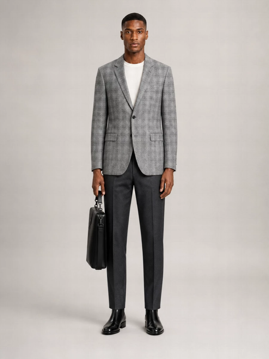 Celine Cashmere Wool Checked Blazer