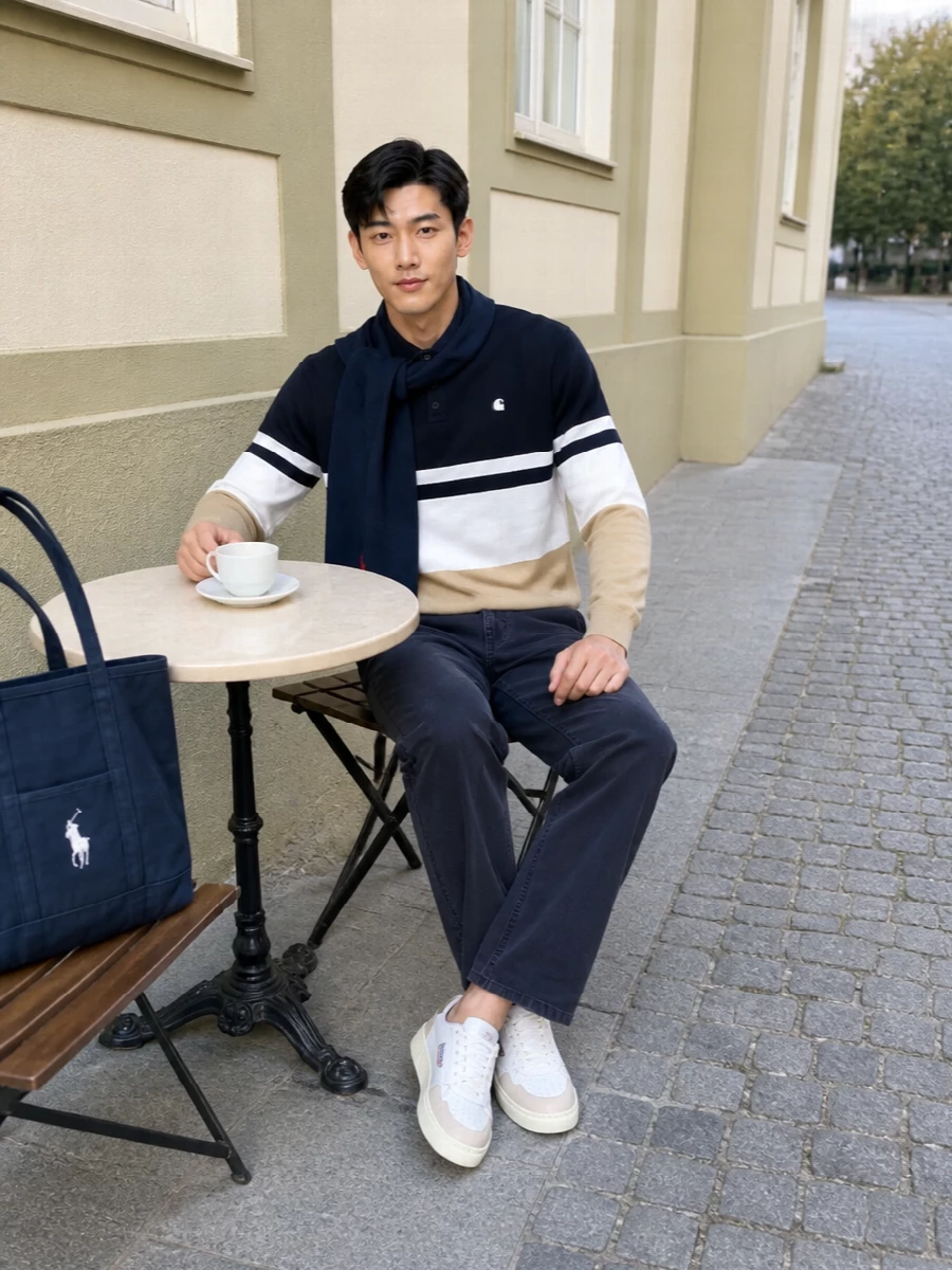 Carhartt rugby navy pants autry sneakers