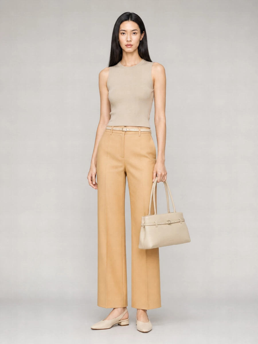 Weekend Max Mara Linen High-Rise Straight-Leg Trousers