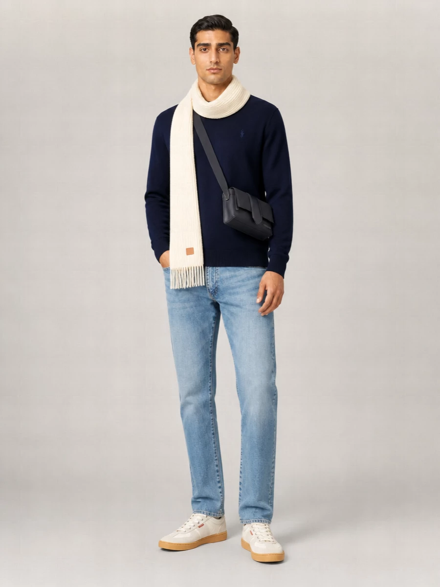 Polo Ralph Lauren Wool Slim-Fit Ribbed Crew-Neck Jumper