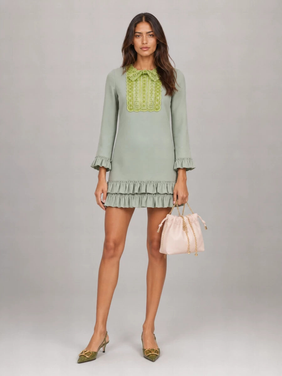 Valentino Garavani Leather Crocodile-Effect Slingback Pumps