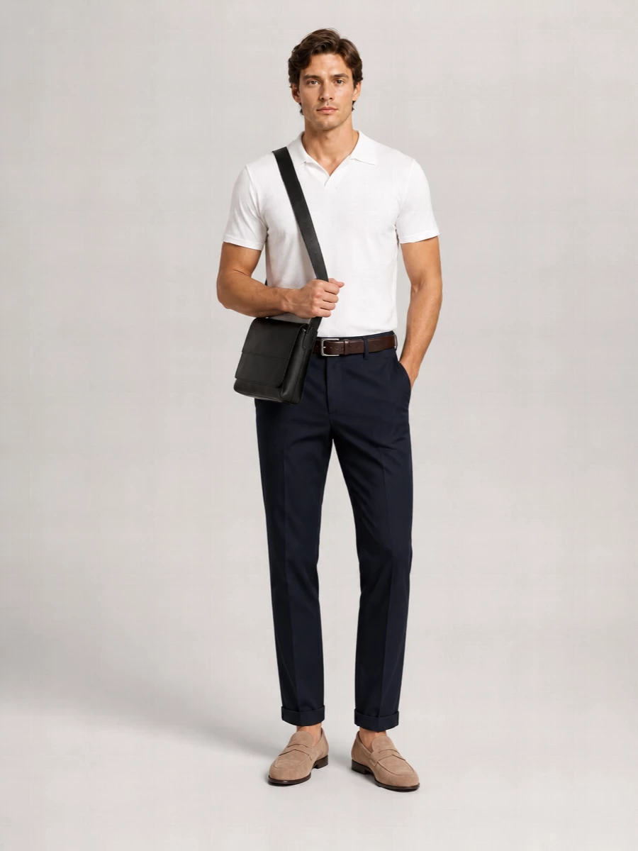 Dondup Virgin Wool Low-Rise Straight-Leg Trousers