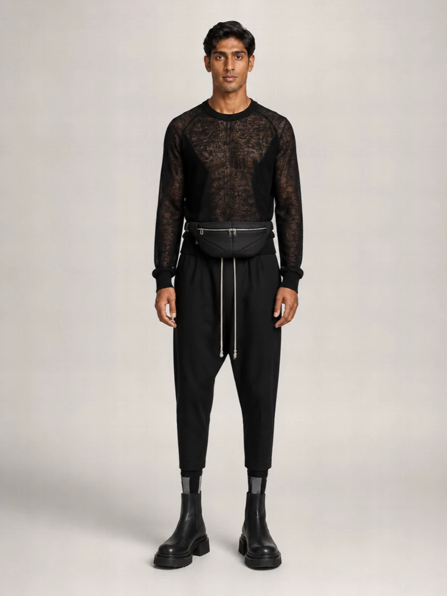 Rick Owens Fine-Knit Wool Crew-Neck Jumper