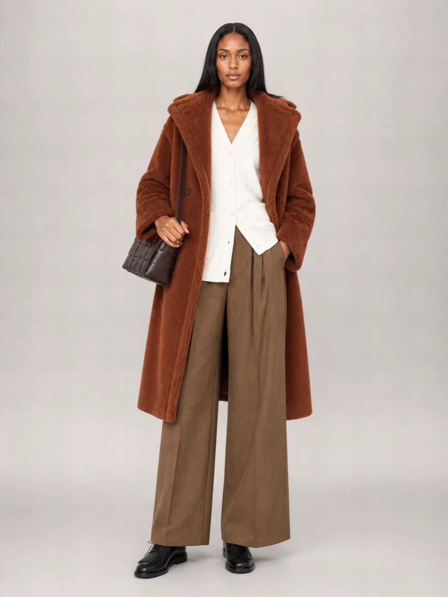 Max Mara Silk Alpaca Virgin Wool Coat