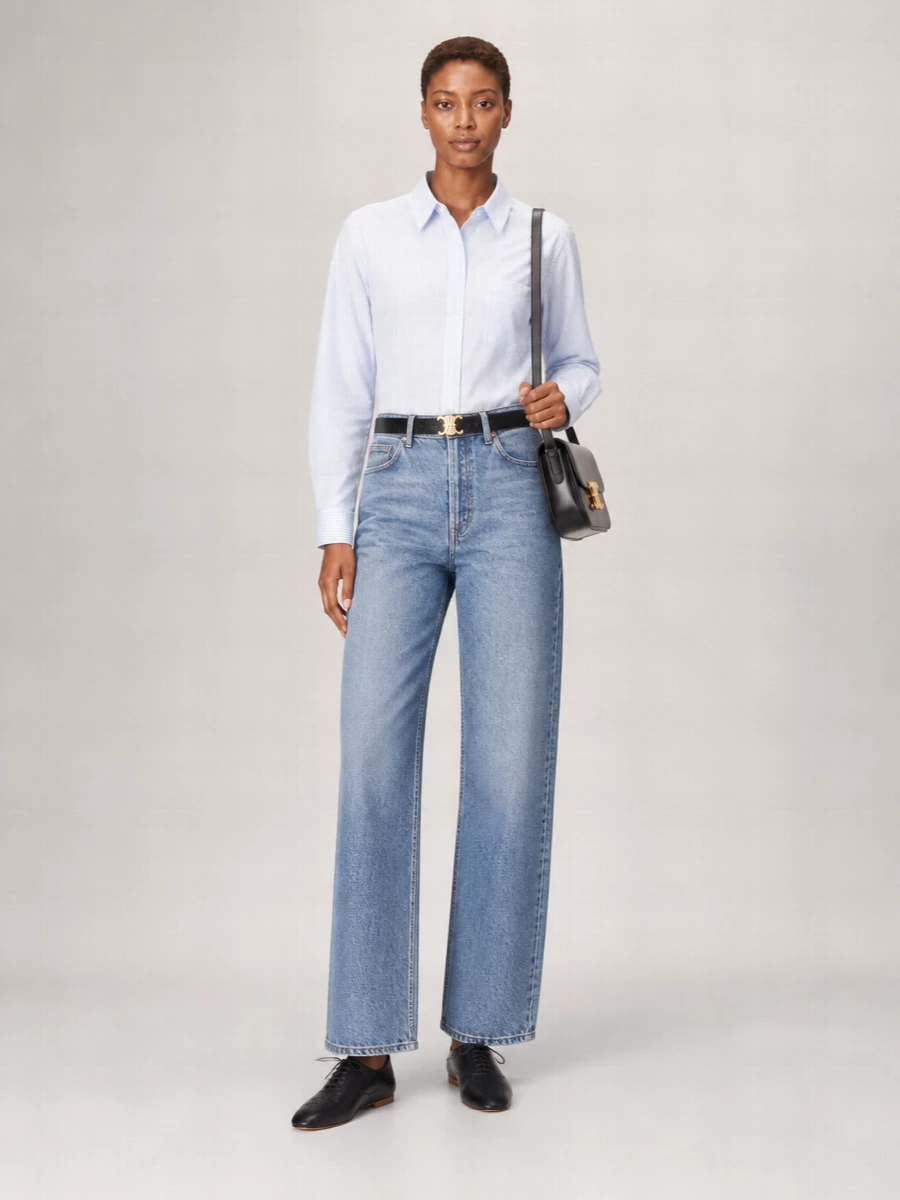 Celine Denim High-Rise Straight-Leg Boyfriend Jeans