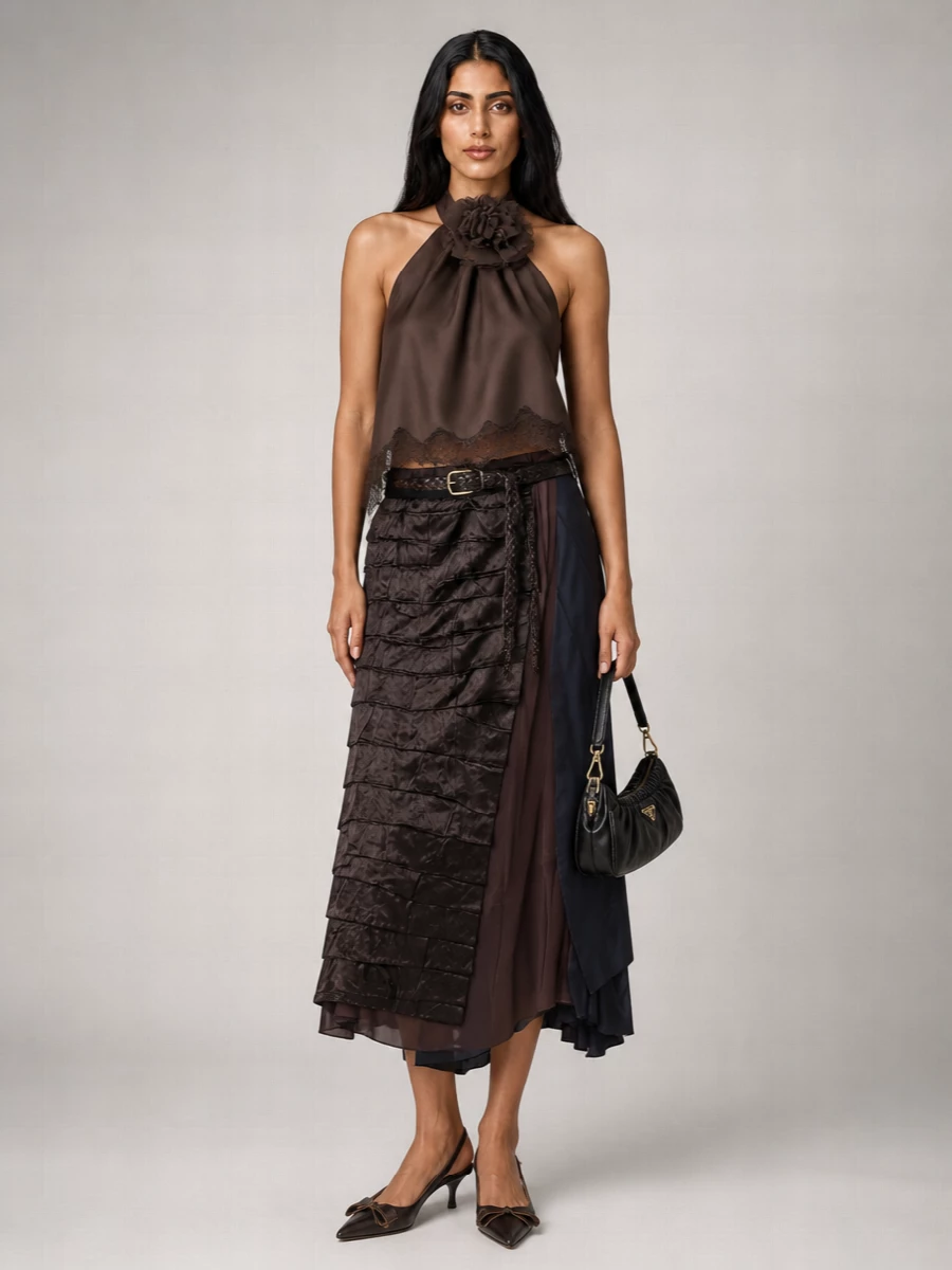 Prada Asymmetric Midi Skirt