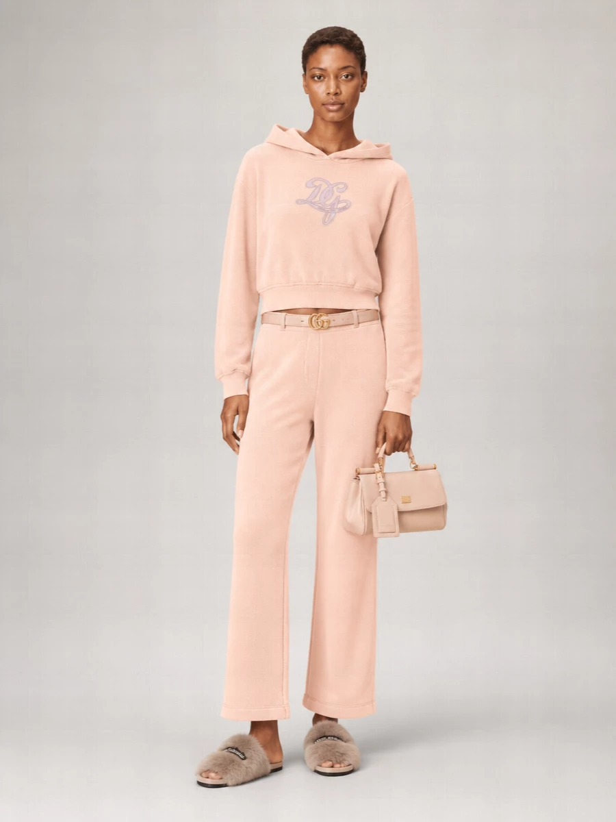 Dolce&Gabbana Cotton High-Rise Flared Wide-Leg Joggers