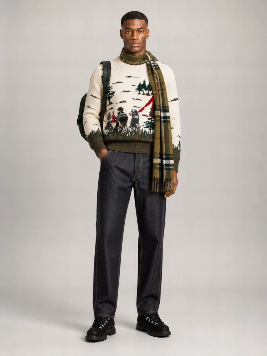 Burberry Giant Check Cashmere Scarf