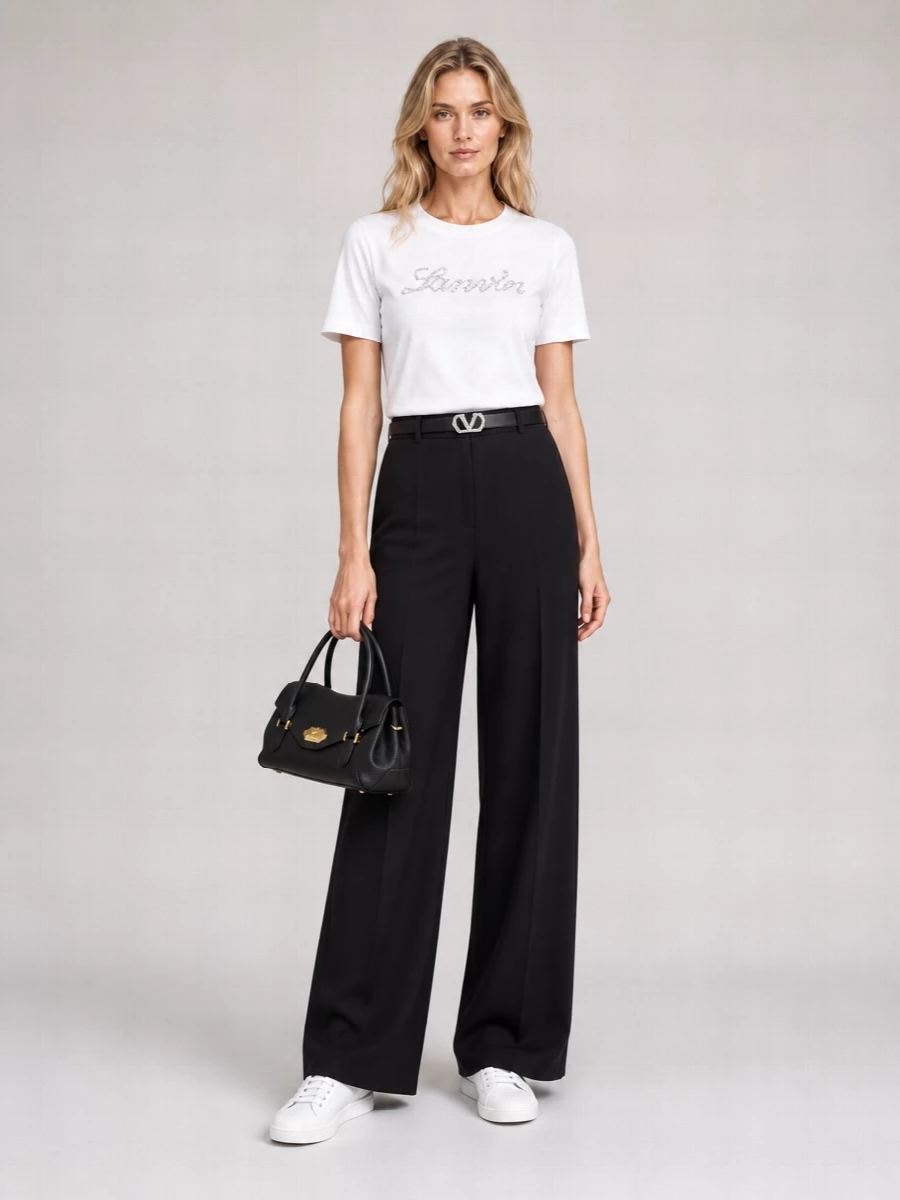 Lanvin Embroidered Logo Cotton T-Shirt