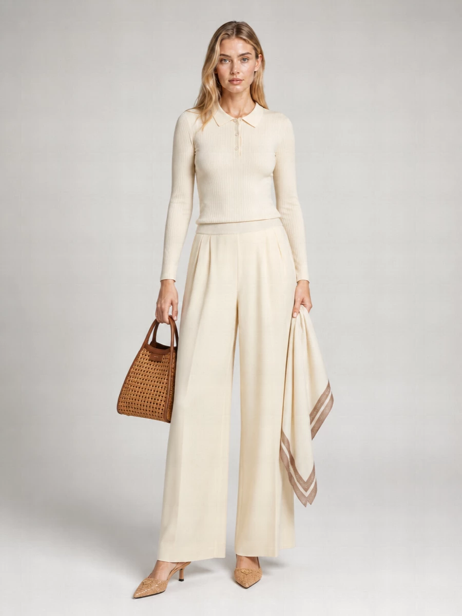 Max Mara Cashmere Silk Polo Top