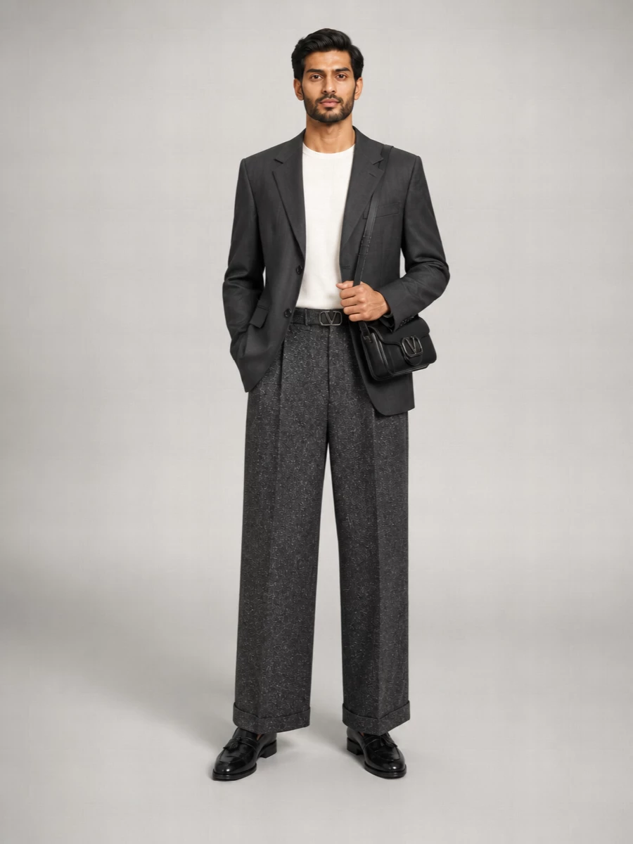 Valentino Garavani Wool Silk Wide-Leg Trousers