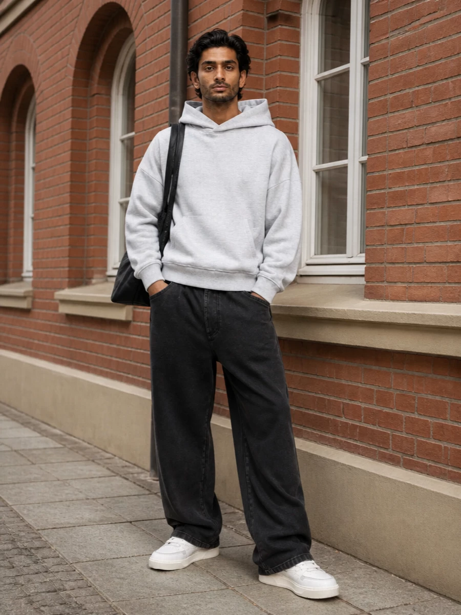 Entire studios grey hoodie black wide leg pants