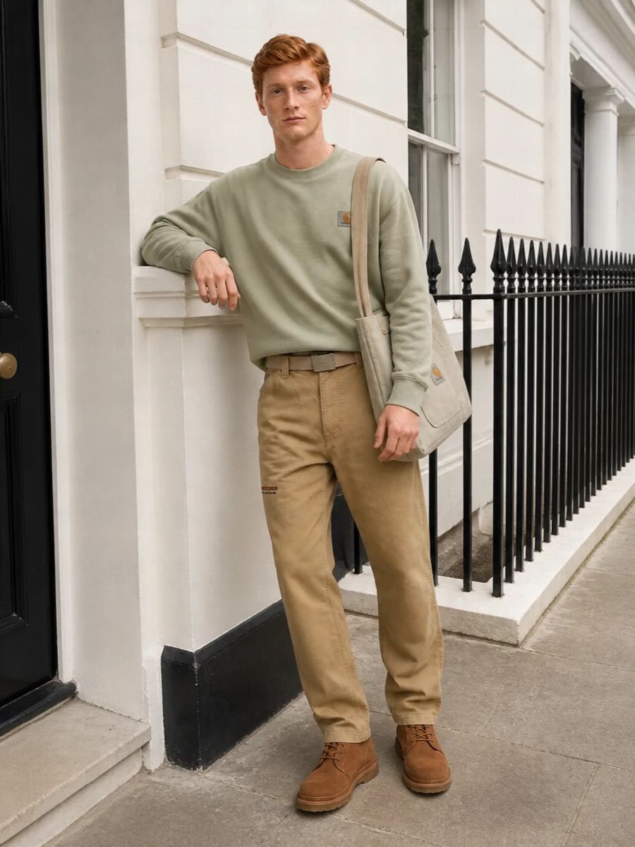 Carhartt work pants sage sweatshirt ugg boots
