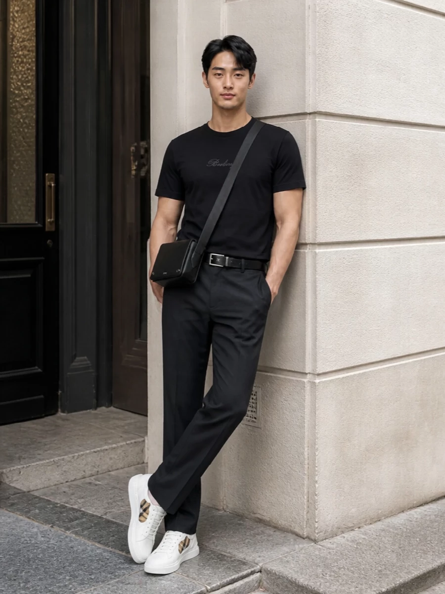 Burberry t shirt technical trousers sneakers