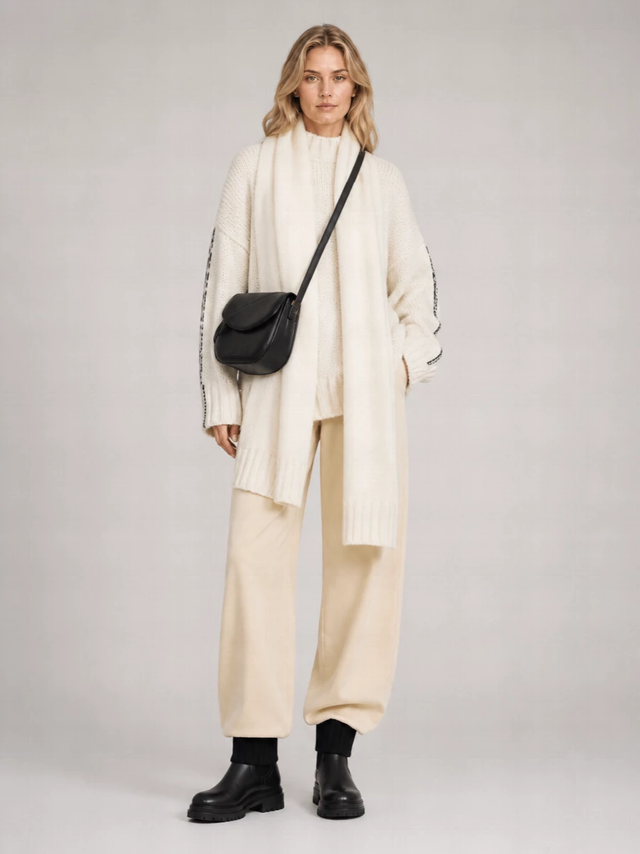 Jw Anderson Ribbed Funnel-Neck Two-Tone Jumper