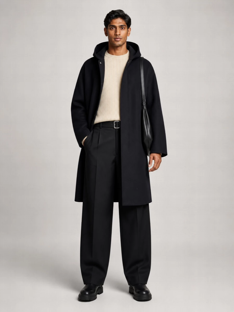 Jil Sander Virgin Wool Hooded Jacket