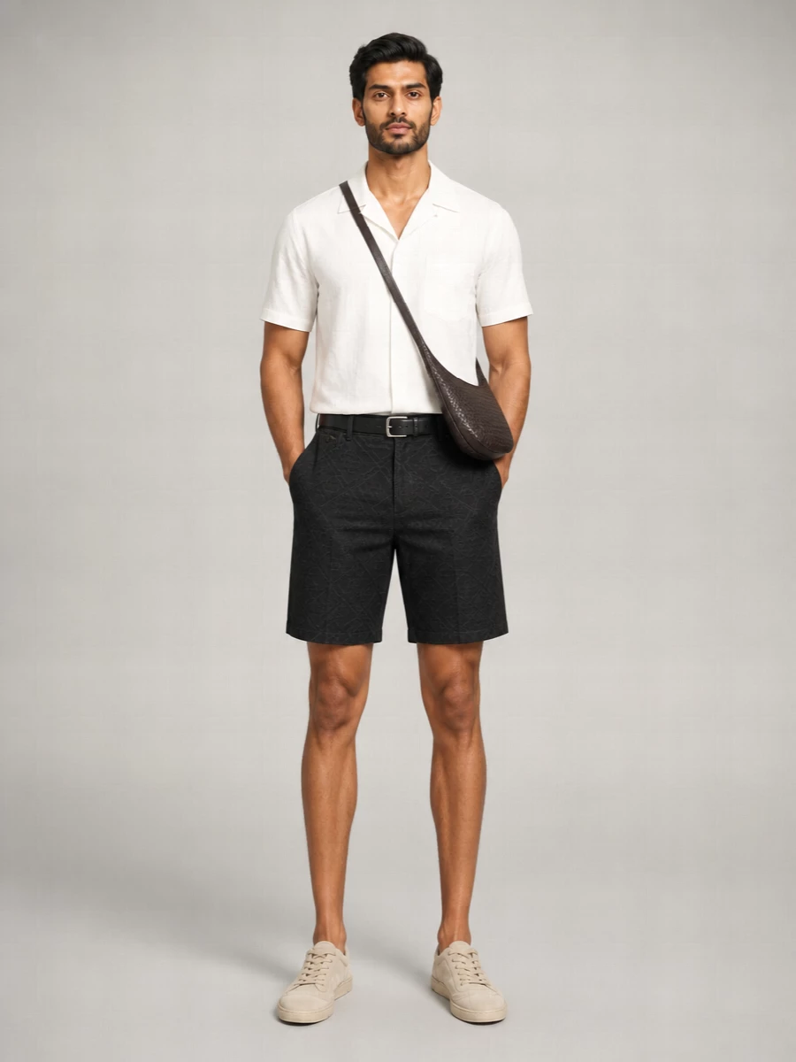 Casablanca Denim Wide-Leg Tailored Shorts