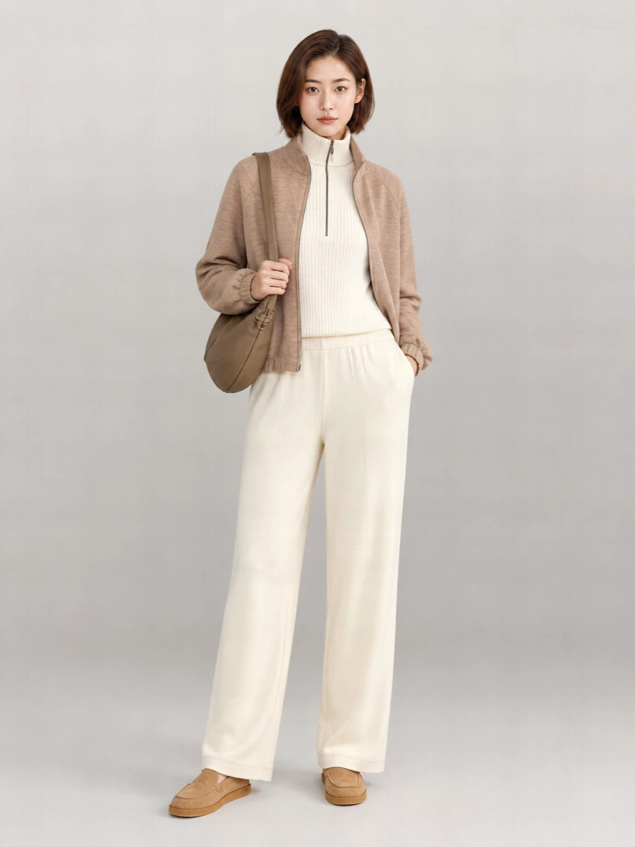 Max Mara Wool Cotton Turtleneck Fitted Jacket