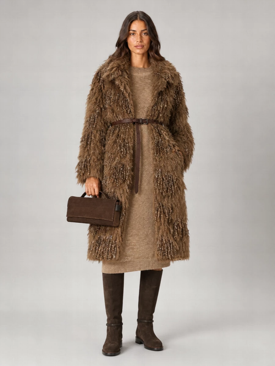 Brunello Cucinelli Mohair Wool Long Cardigan