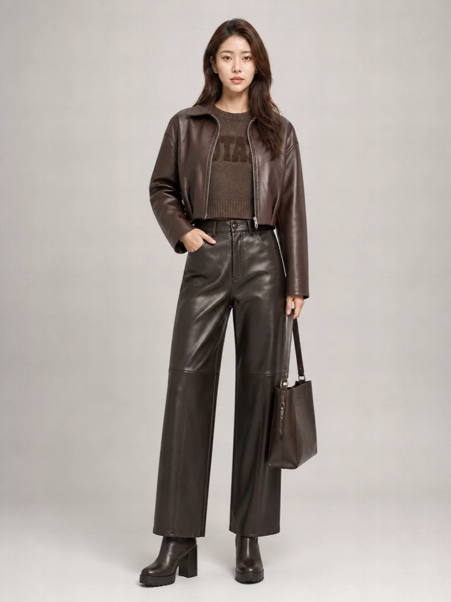 Rotate Lamb Leather Coat