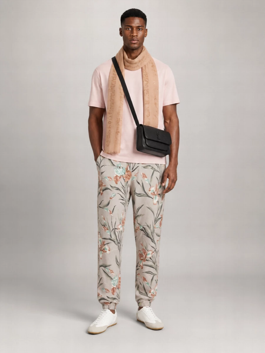 Saint Laurent Printed Satin Track Pants