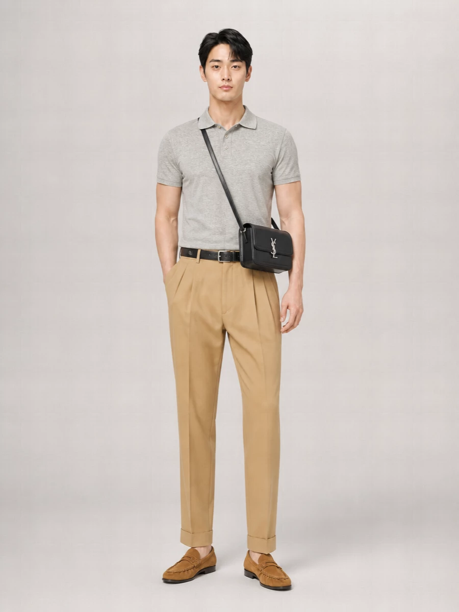 Saint Laurent Embroidered Cotton Blend Polo Shirt