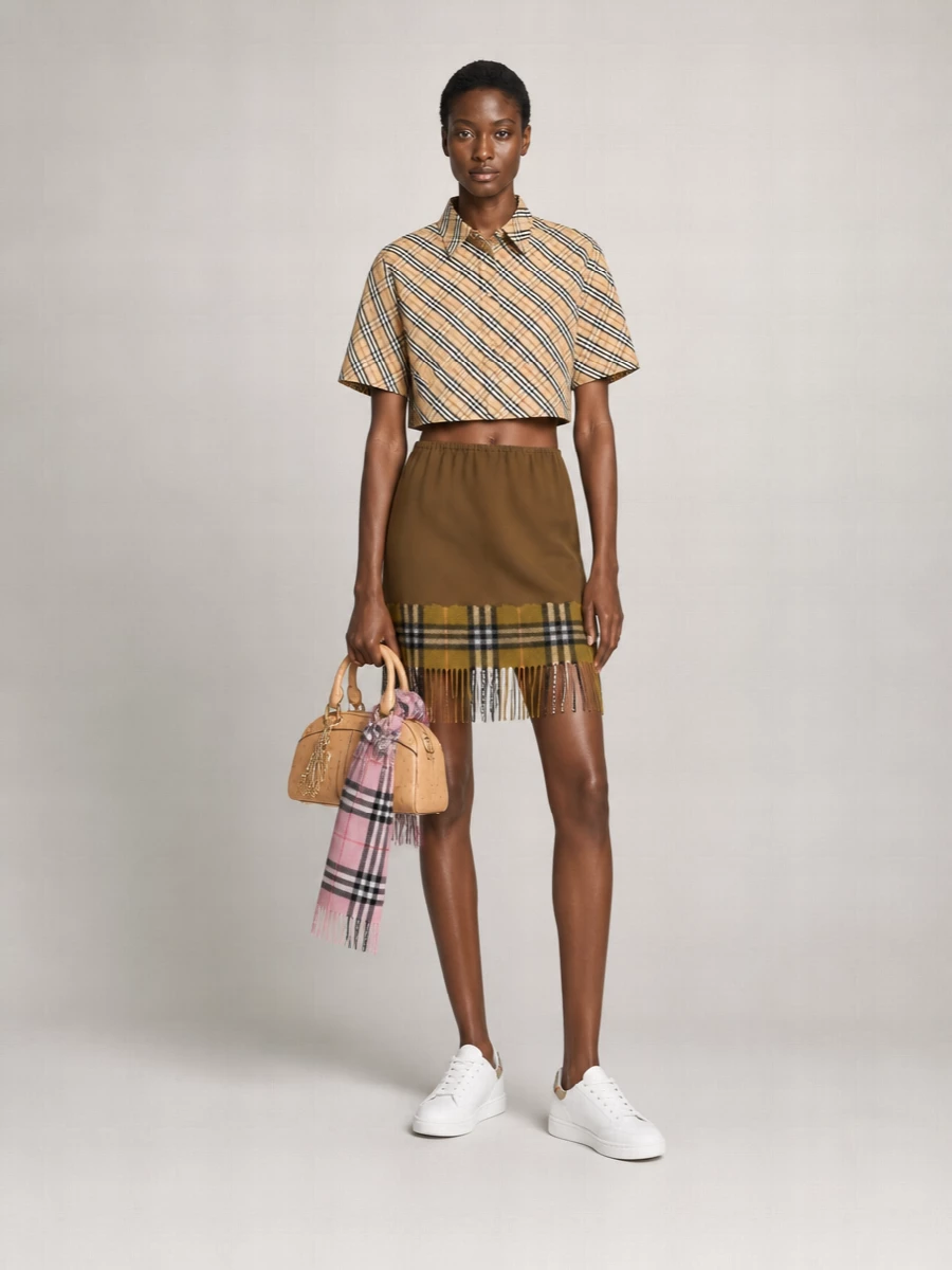 Burberry Satin Straight Skirt
