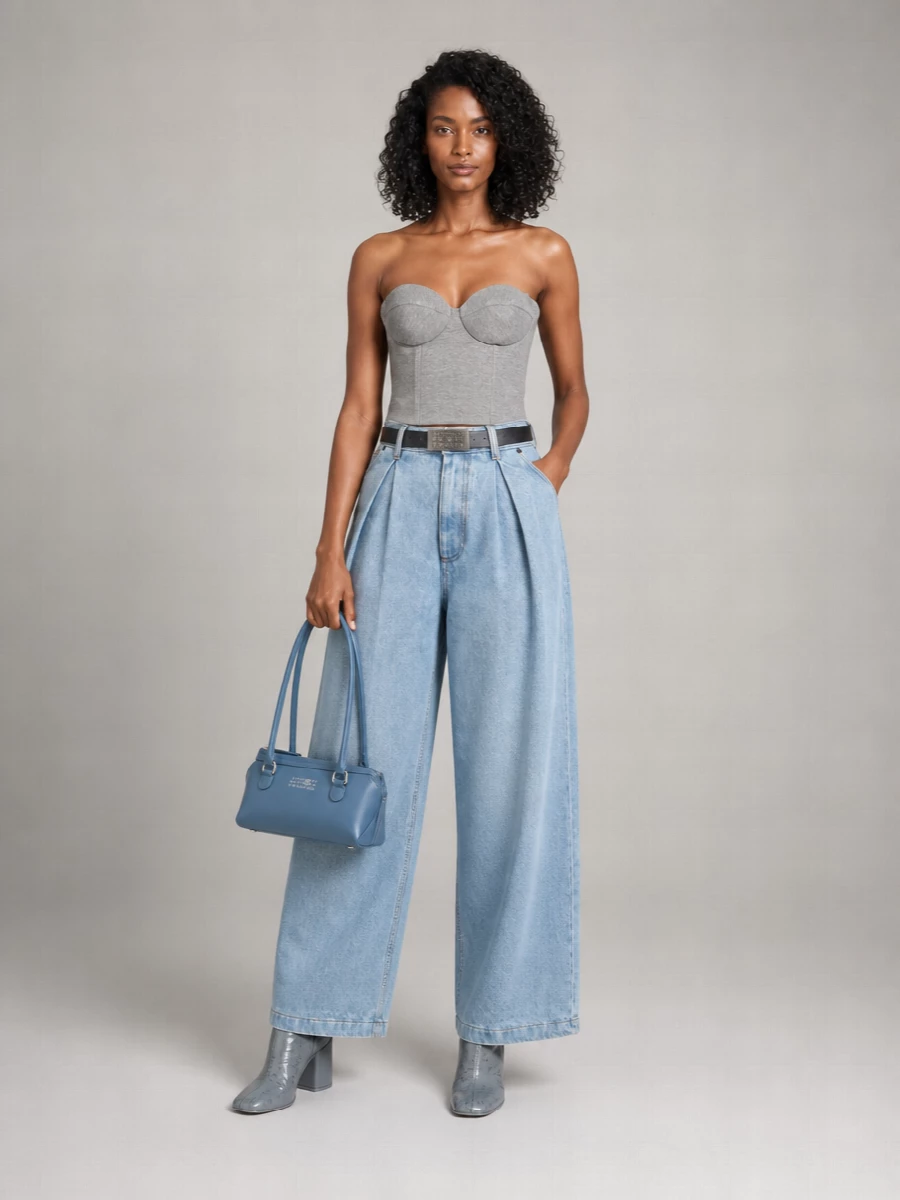 Giuseppe Di Morabito High-Rise Pleated Wide-Leg Jeans