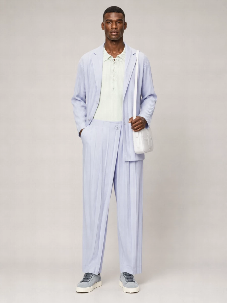 Homme Plisse Issey Miyake Pleated Single-Breasted Blazer