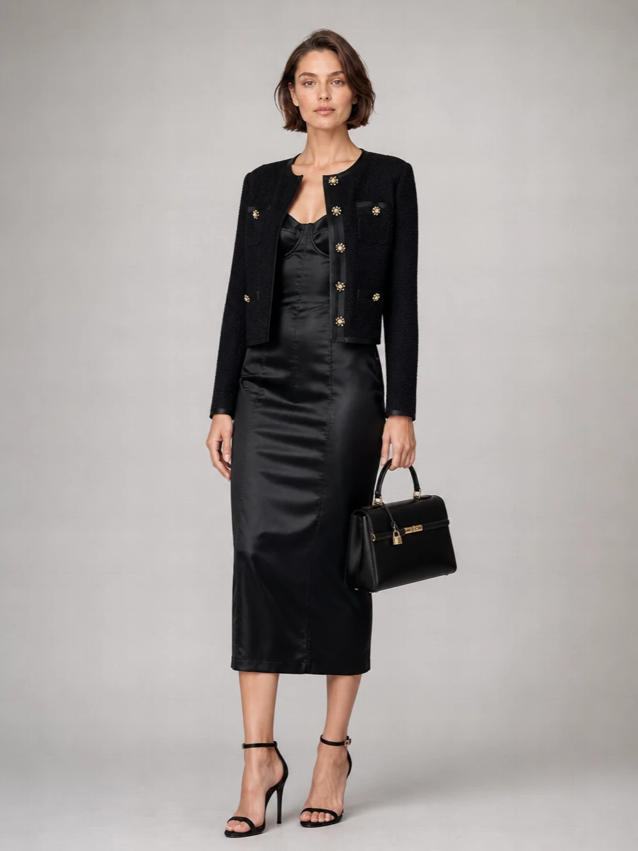 Dolce&Gabbana Single-Breasted Cropped Tweed Jacket