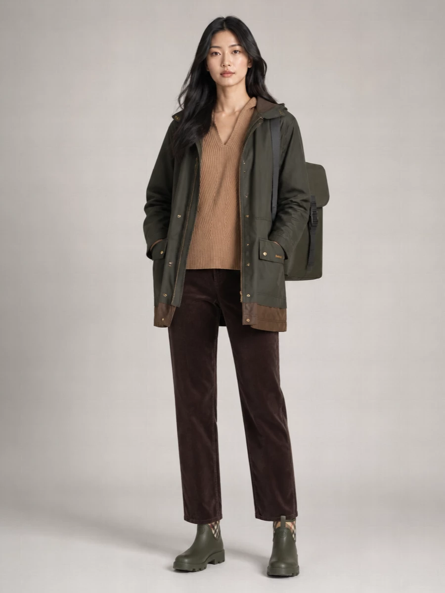 Barbour Waxed Cotton Single Breasted Jacket