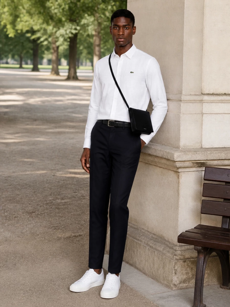 Junya watanabe shirt marni navy trousers outfit