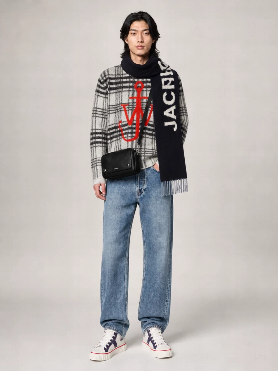 Jacquemus Wool Fringed Logo Scarf