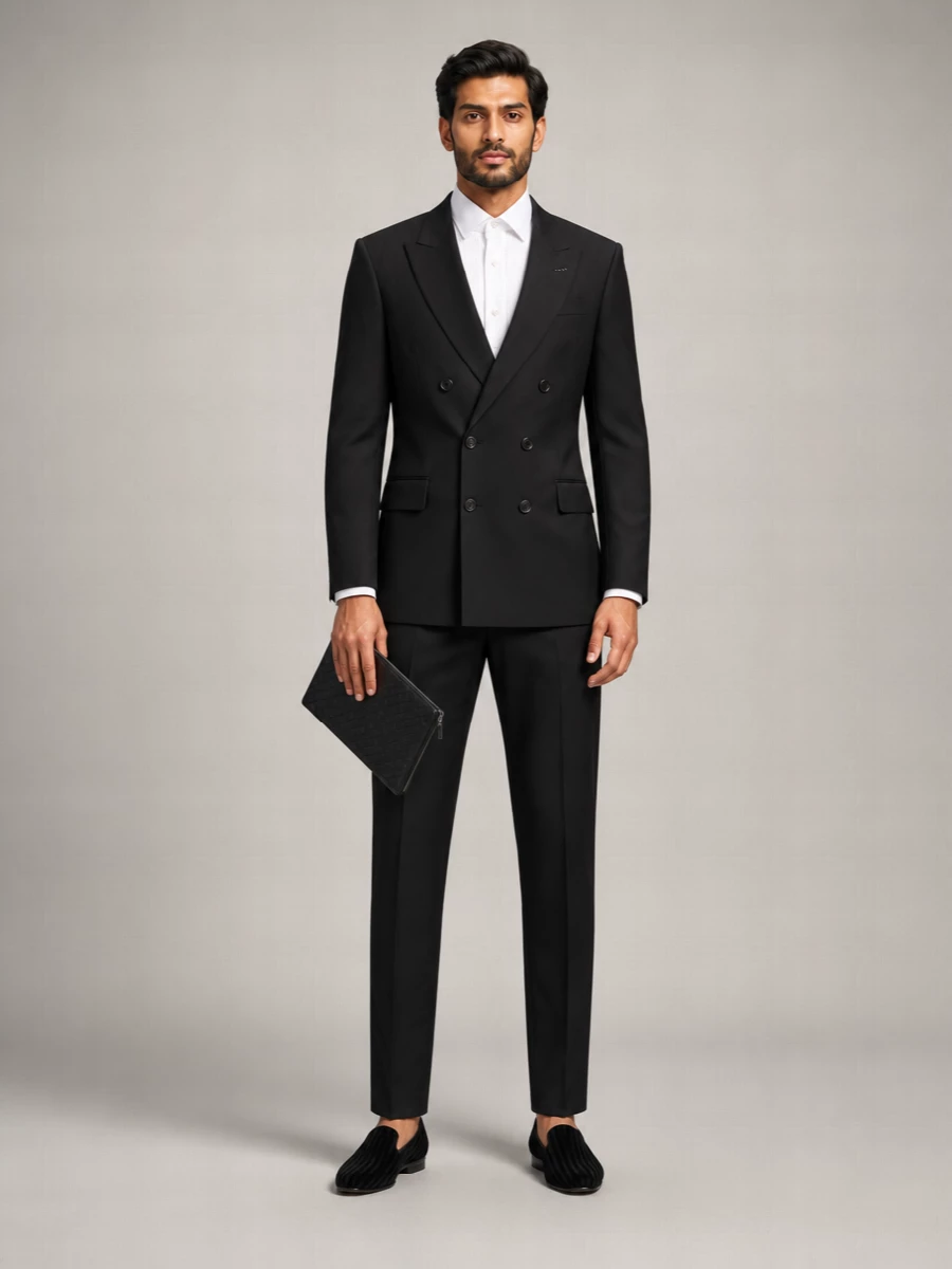Tom Ford Silk Blend Double-Breasted Polka-Dot Blazer