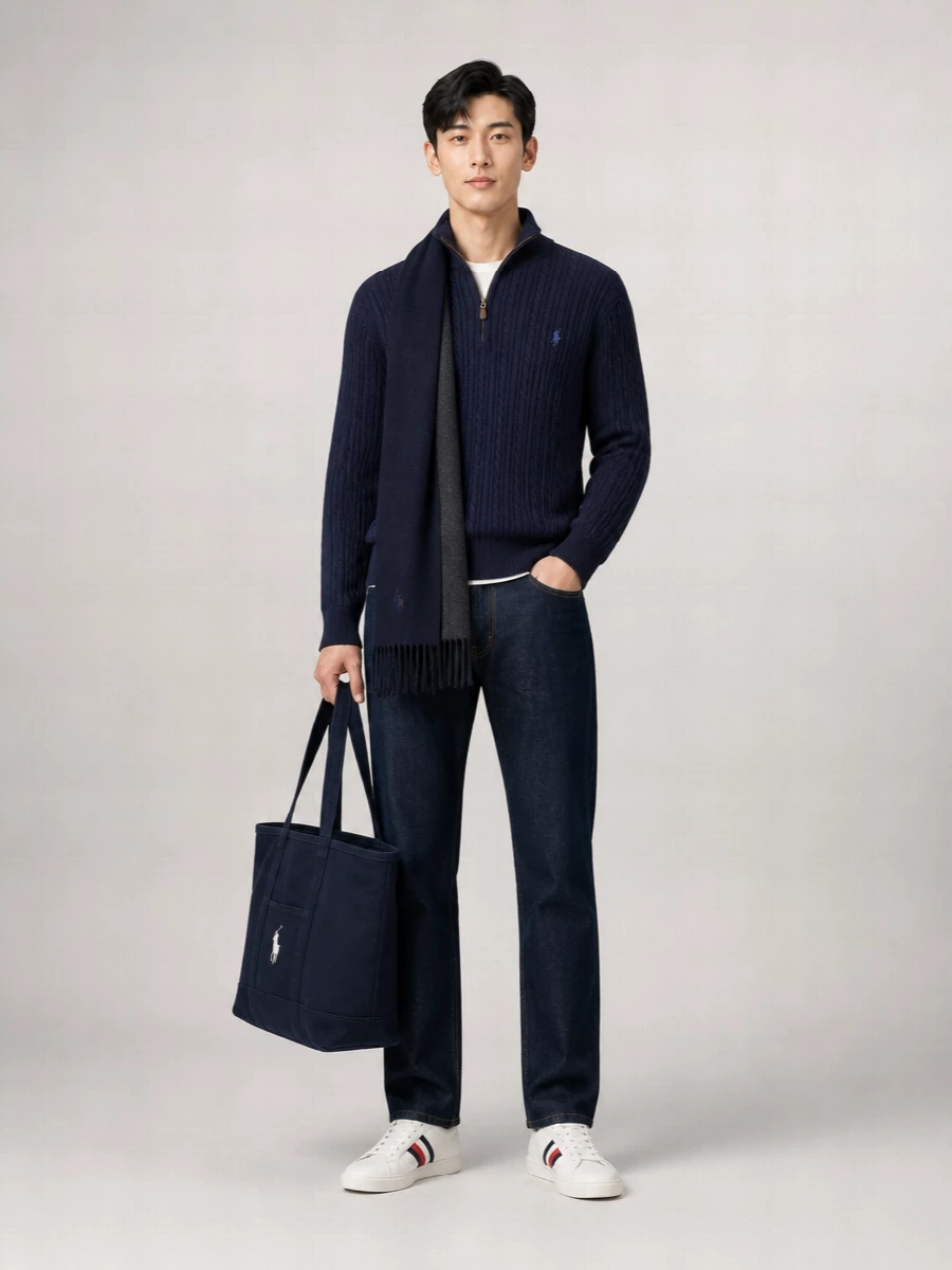 Polo Ralph Lauren Cable-Knit Cotton Half-Zip Jumper